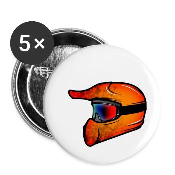 Motocross red - Buttons large 2.2''/56 mm (5-pack) - white - Front