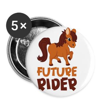 Future Rider Junior Rider Bébé Enfant Cadeau - Lot de 5 grands badges (56 mm) - blanc - Devant