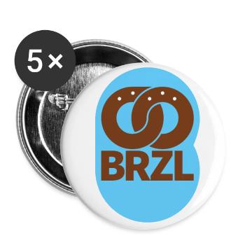 Minimaliste et moderne – Motif bretzel bavarois - Lot de 5 grands badges (56 mm) - blanc - Devant