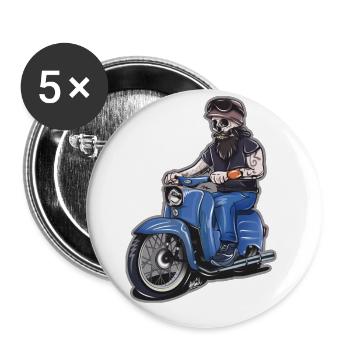 Zweitackt forever - Buttons groß 56 mm (5er Pack) - Weiß - Vorne