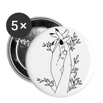 Des mains pleines d’amour - Lot de 5 grands badges (56 mm) - blanc - Devant