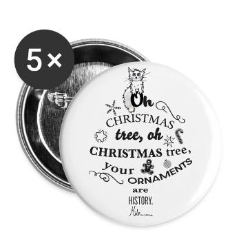 Oh Christmas tree, Oh Christmas tree - Buttons groß 56 mm (5er Pack) - Weiß - Vorne