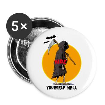 Skeleton Demon scary cartoon - Buttons groß 56 mm (5er Pack) - Weiß - Vorne