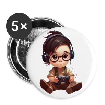 Gamepad Girl - Buttons large 2.2''/56 mm (5-pack) - white - Front