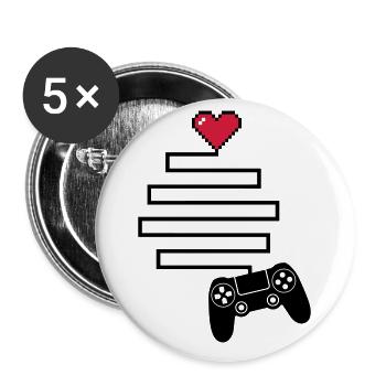 Love Connection (Gaming) - Lot de 5 grands badges (56 mm) - blanc - Devant