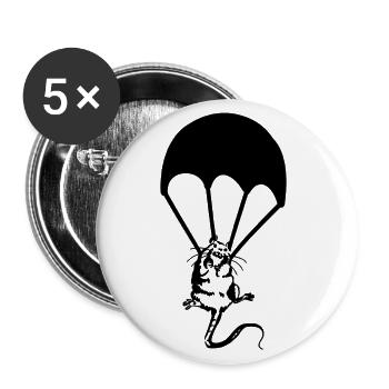 Rat Parachute Graffiti Banksy Street Art - Buttons large 2.2''/56 mm (5-pack) - white - Front