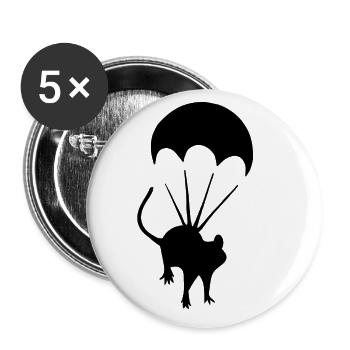 Parachute Maus Street Art Silhouette - Lot de 5 grands badges (56 mm) - blanc - Devant