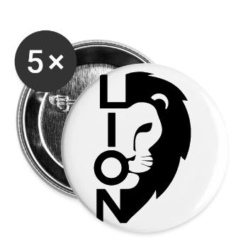 LION Leo Löwen - Buttons large 2.2''/56 mm (5-pack) - white - Front