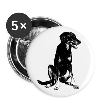 Beauceron French Shepherd - Buttons large 2.2''/56 mm (5-pack) - white - Front