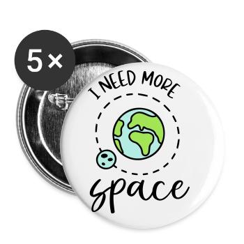 MORE PLACE EARTH WORLD SPACE SPACE PLANET LIFE - Buttons large 2.2''/56 mm (5-pack) - white - Front