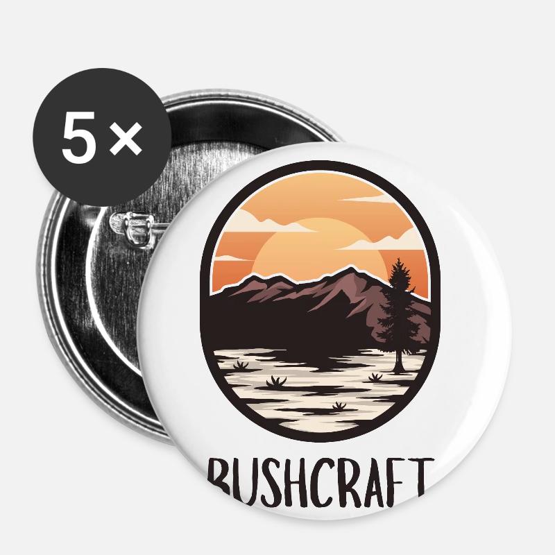 Bushcraft survival - Buttons large 2.2''/56 mm (5-pack) - white