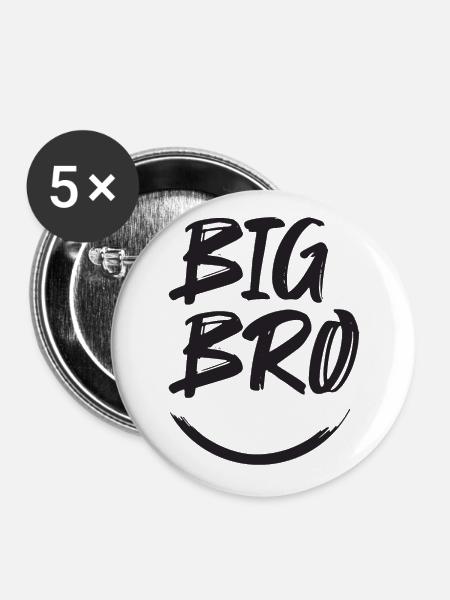 BIG BRO - Buttons groß 56 mm (5er Pack) - Weiß