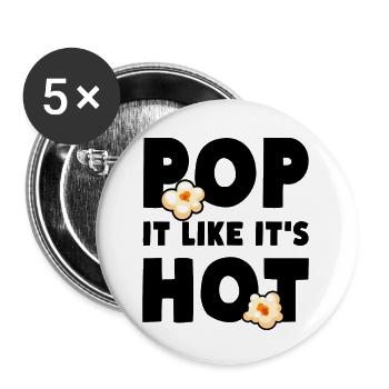 Popcorn Pop It Like It's Hot - Buttons large 2.2''/56 mm (5-pack) - white - Front