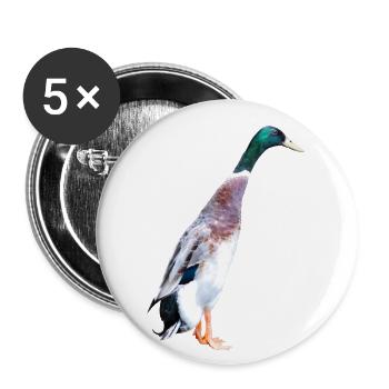 Running ducks are perfect companions for gardeners - Buttons large 2.2''/56 mm (5-pack) - white - Front
