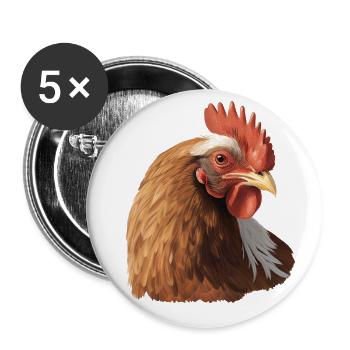I love Chickens - Buttons groß 56 mm (5er Pack) - Weiß - Vorne