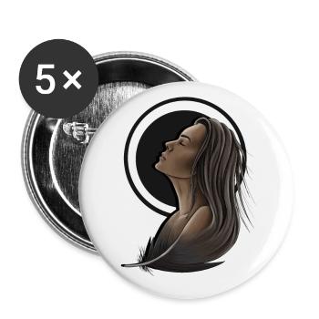 Plume de portrait de rêve - Lot de 5 grands badges (56 mm) - blanc - Devant