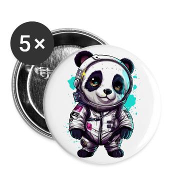 Happy Astronaut - Buttons groß 56 mm (5er Pack) - Weiß - Vorne