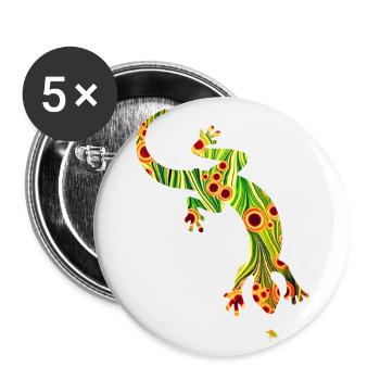 Lézard E 110 - Lot de 5 grands badges (56 mm) - blanc - Devant