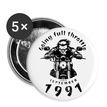 33. Anniversaire Aller à plein régime depuis 09/1991 - Lot de 5 grands badges (56 mm) - blanc - Devant