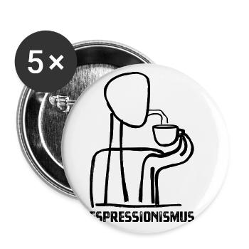 Espressionismus - Espresso - Kaffee trinken - Buttons groß 56 mm (5er Pack) - Weiß - Vorne