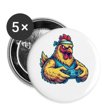 Gaming Chicken Gamer: Your controller fighter! - Buttons large 2.2''/56 mm (5-pack) - white - Front