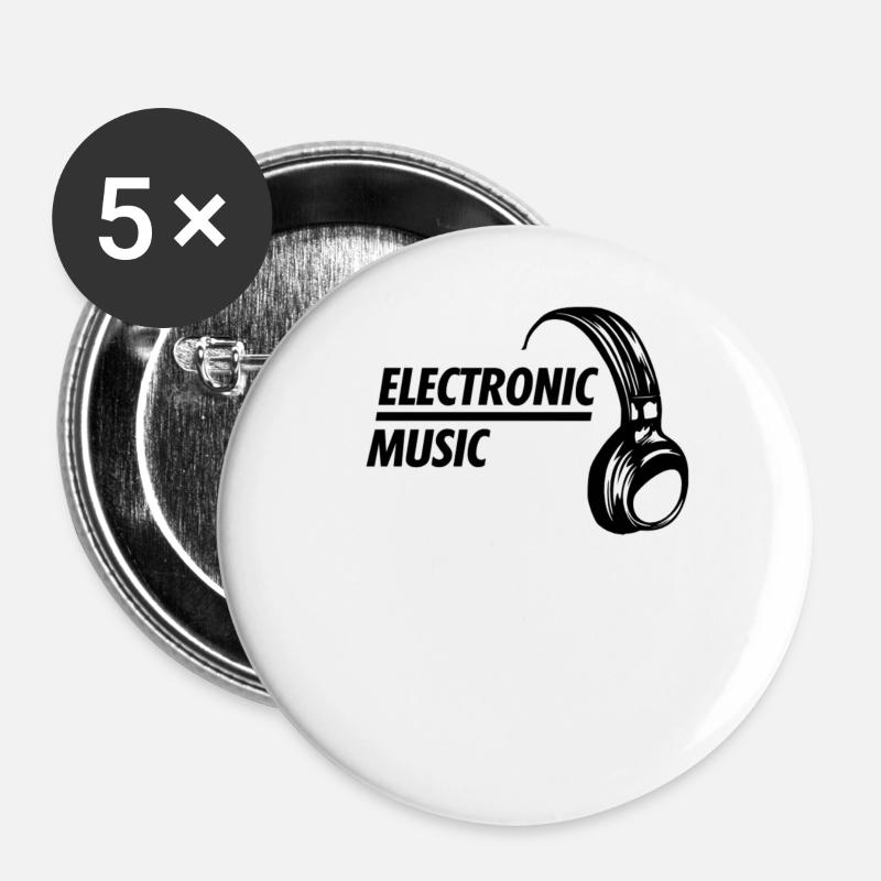 Electronic Music - Buttons large 2.2''/56 mm (5-pack) - white