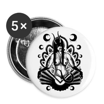 Dämonenmädchen - Buttons groß 56 mm (5er Pack) - Weiß - Vorne