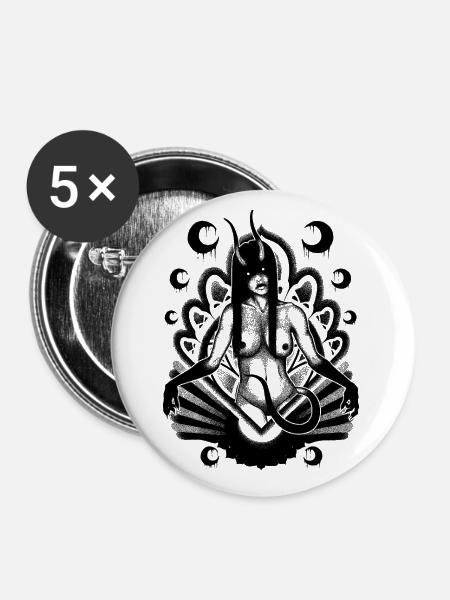 Dämonenmädchen - Buttons groß 56 mm (5er Pack) - Weiß