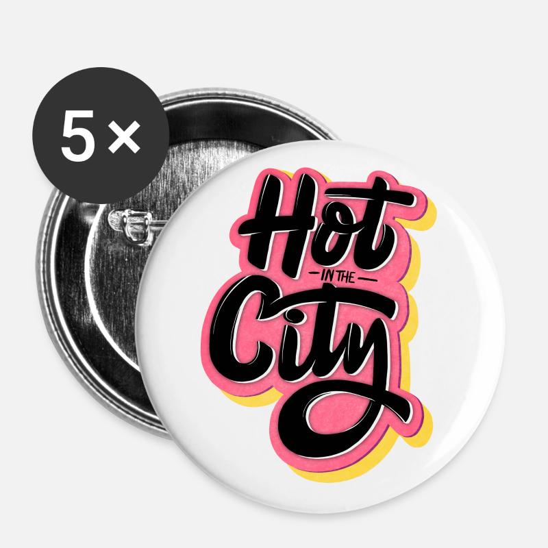 summer heat - Buttons large 2.2''/56 mm (5-pack) - white