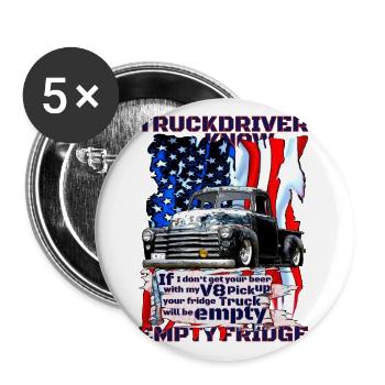 V8 Brummi livre réfrigérateur bière froide - Lot de 5 grands badges (56 mm) - blanc - Devant