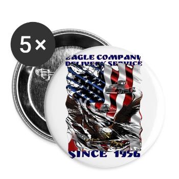 V8 Truck Shirt cool dicton avec l’année de naissance de l’aigle - Lot de 5 grands badges (56 mm) - blanc - Devant