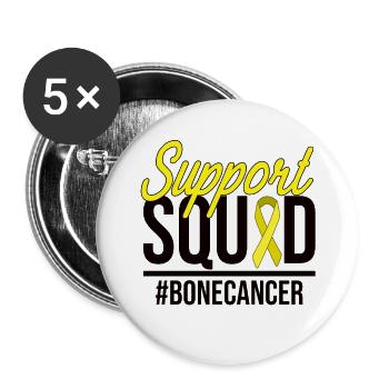 Support Squad - Bone Cancer - Buttons groß 56 mm (5er Pack) - Weiß - Vorne