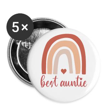 Die beste Tante feiern - Buttons groß 56 mm (5er Pack) - Weiß - Vorne