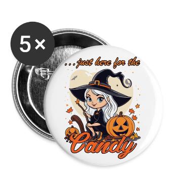 Little Halloween Witch - Buttons large 2.2''/56 mm (5-pack) - white - Front