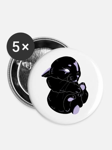 Hase im Gothic-Stil - Buttons groß 56 mm (5er Pack) - Weiß