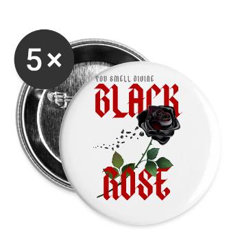 Divine Black Rose - Buttons large 2.2''/56 mm (5-pack) - white - Front