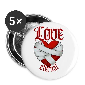Love Eternal - Buttons large 2.2''/56 mm (5-pack) - white - Front