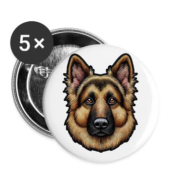 German Shepherd – Intelligent and Loyal - Buttons large 2.2''/56 mm (5-pack) - white - Front