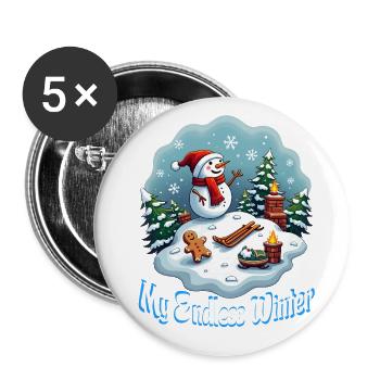 My Endless Winter - Buttons large 2.2''/56 mm (5-pack) - white - Front