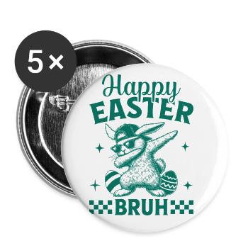 Happy Easter Bruh - Buttons groß 56 mm (5er Pack) - Weiß - Vorne