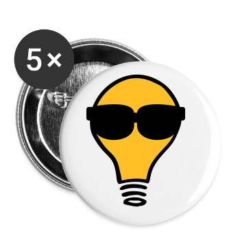 Nerd Birne Glühbirne Sonnenbrille - Buttons groß 56 mm (5er Pack) - Weiß - Vorne
