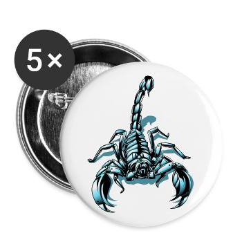 SCORPIO METAL BEST SELLER GIFT IDEA - Buttons large 2.2''/56 mm (5-pack) - white - Front