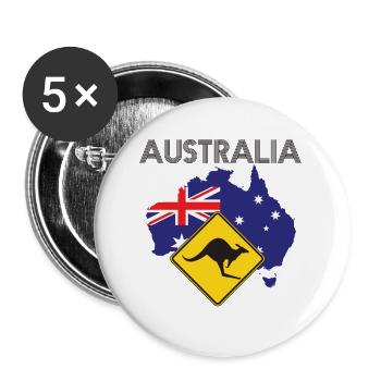 Australia TShirt - Australia T-Shirt - Buttons large 2.2''/56 mm (5-pack) - white - Front