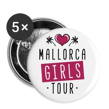 Mallorca heart girls tour - Buttons large 2.2''/56 mm (5-pack) - white - Front