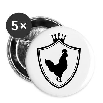 rooster silhouette coat of arms - Buttons large 2.2''/56 mm (5-pack) - white - Front