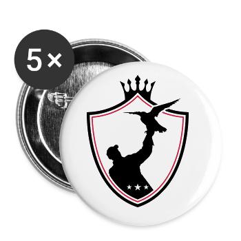 fauconnerie blason chasse au faucon - Lot de 5 grands badges (56 mm) - blanc - Devant