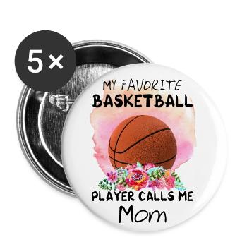 Watercolor Basketball Mom - Buttons large 2.2''/56 mm (5-pack) - white - Front