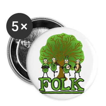Irish Folk Band - Buttons large 2.2''/56 mm (5-pack) - white - Front