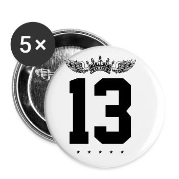 13 Number crown - Buttons large 2.2''/56 mm (5-pack) - white - Front