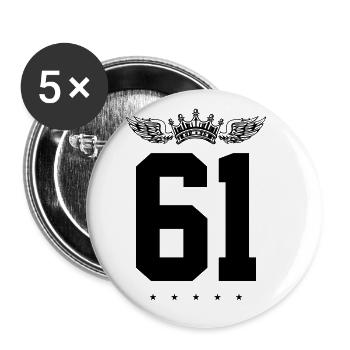 61 Number crown - Buttons large 2.2''/56 mm (5-pack) - white - Front